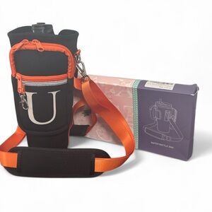 Heweaiutobsr FREE w/$35 Bundle Water Bottle Bag 2 Straps +Keychain Lg Size NWT